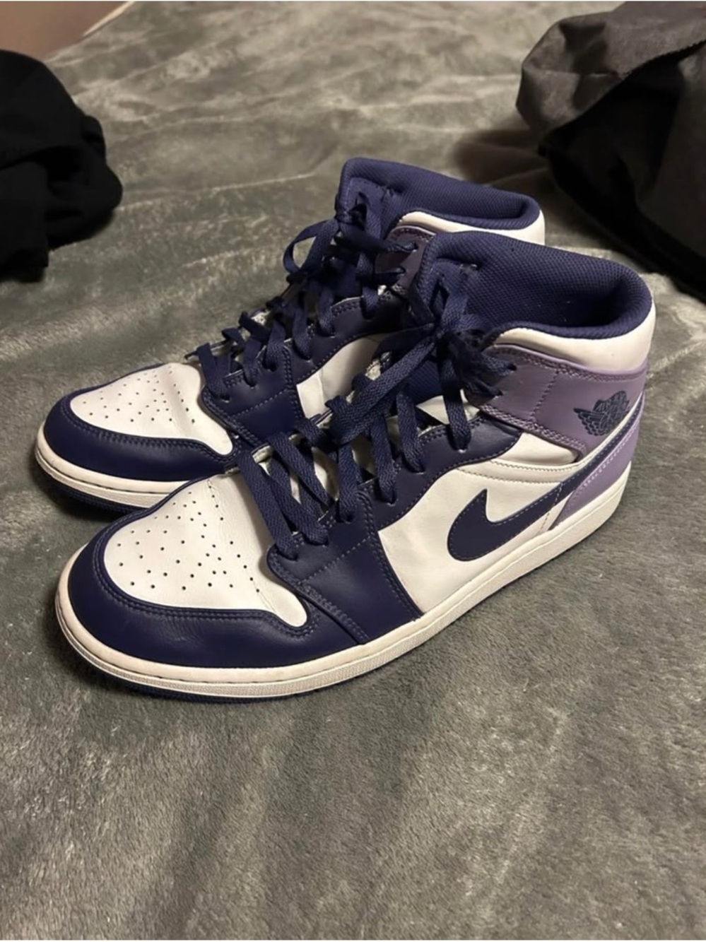 Nike Air Jordan 1 Mid White and Lavender